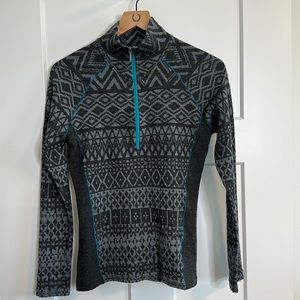 KUHL 1/4 zip sweater grey/ teal size S
